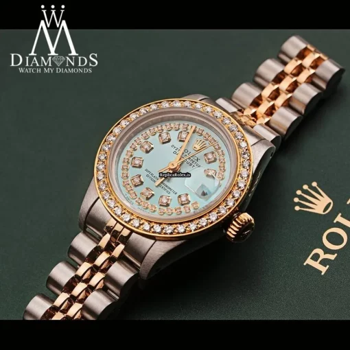 Ideal Replica Rolex Lady-datejust 69173 Automatic Movement 26mm Gold/steel Case Womens Watch - Image 7
