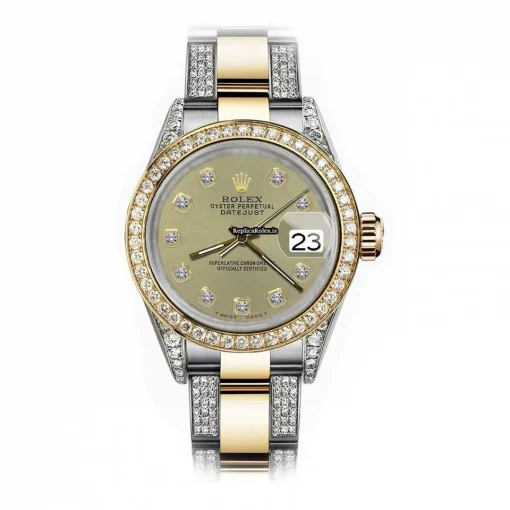 Nice Fakes Rolex Datejust 68173 Automatic Movement 31mm Gold/steel Case Womens Watch