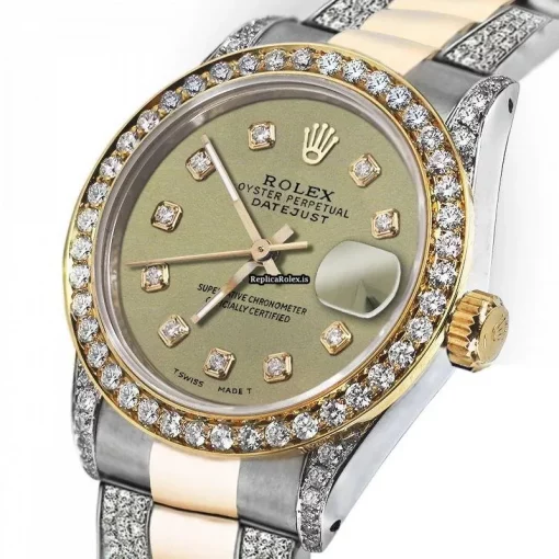 Nice Fakes Rolex Datejust 68173 Automatic Movement 31mm Gold/steel Case Womens Watch - Image 2