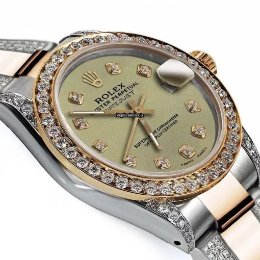 Nice Fakes Rolex Datejust 68173 Automatic Movement 31mm Gold/steel Case Womens Watch - Image 3