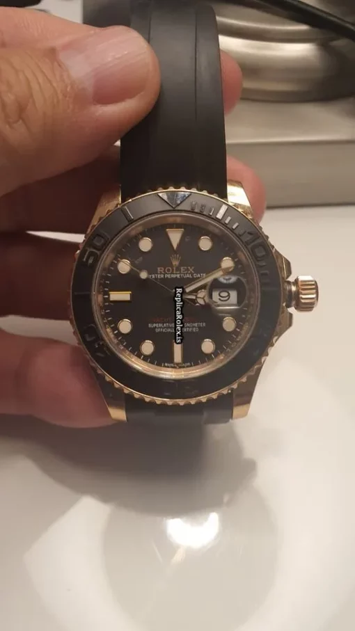 Top Replica Rolex Yacht-master 40 116655 Caliber 3135 Automatic Movement 40mm Rose Gold Case Mens/unisex Watch - Image 7