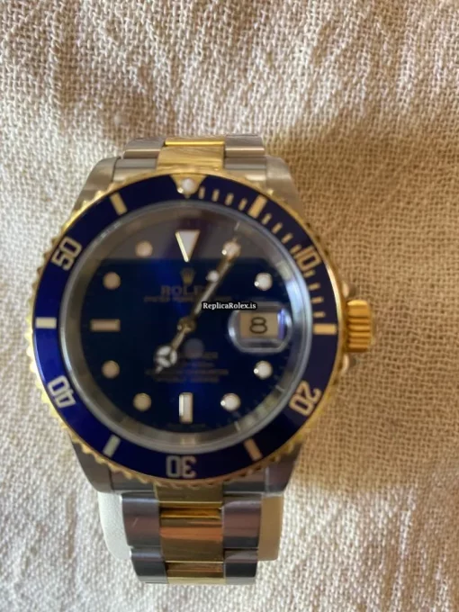 Incredible Replica Rolex Submariner Date 16613 Caliber 3135 Automatic Movement 40mm Gold/steel Case Mens/unisex Watch - Image 12