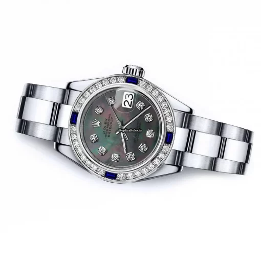 Durable Replica Rolex Oyster Perpetual Lady Date 69160 Automatic Movement 26mm Steel Case Womens Watch - Image 2