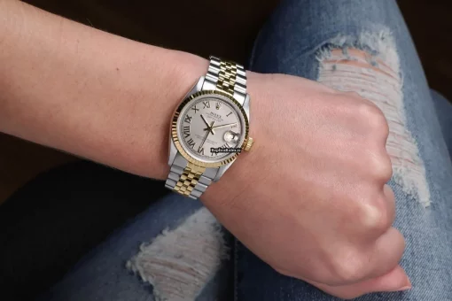 Defect Knockoff Rolex Lady-datejust 68274 Automatic Movement 31mm Gold/steel Case Womens Watch - Image 7