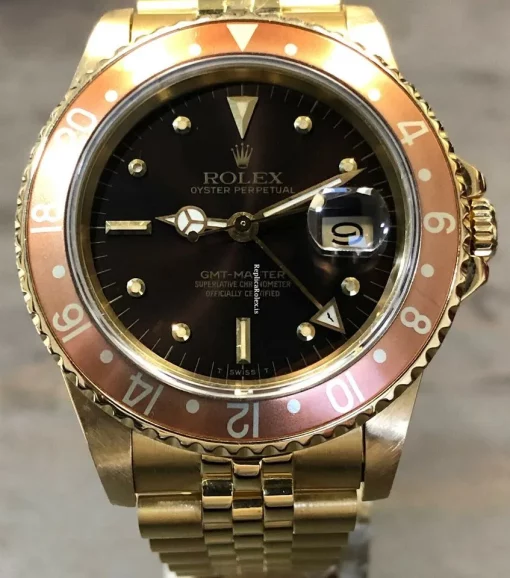 Awesome Copy Rolex Gmt-master 16758 Automatic Movement 40mm Yellow Gold Case Mens/unisex Watch - Image 2