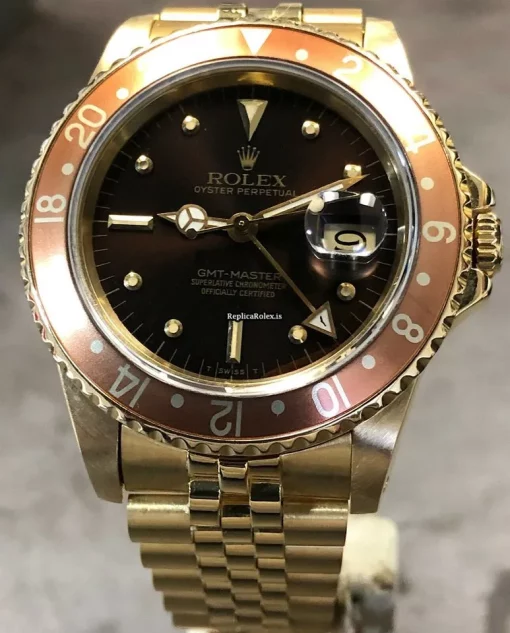 Awesome Copy Rolex Gmt-master 16758 Automatic Movement 40mm Yellow Gold Case Mens/unisex Watch - Image 4