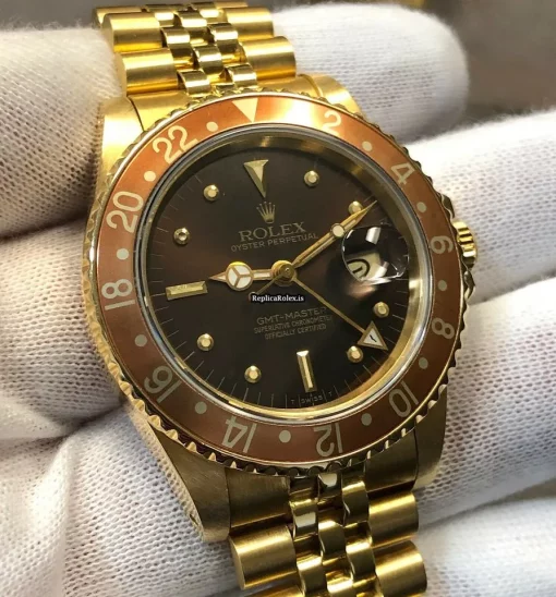 Awesome Copy Rolex Gmt-master 16758 Automatic Movement 40mm Yellow Gold Case Mens/unisex Watch - Image 5