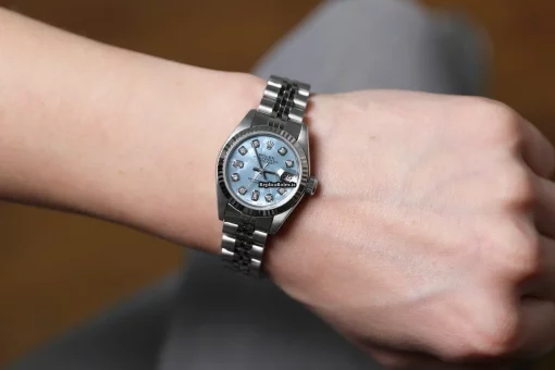 Lovely Clone Rolex Oyster Perpetual Lady Date 69160 Automatic Movement 26mm Steel Case Womens Watch - Image 6