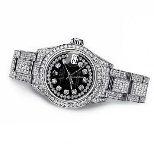 Remarkable Replicas Rolex Oyster Perpetual Lady Date 69160 Automatic Movement 26mm Steel Case Womens Watch - Image 2