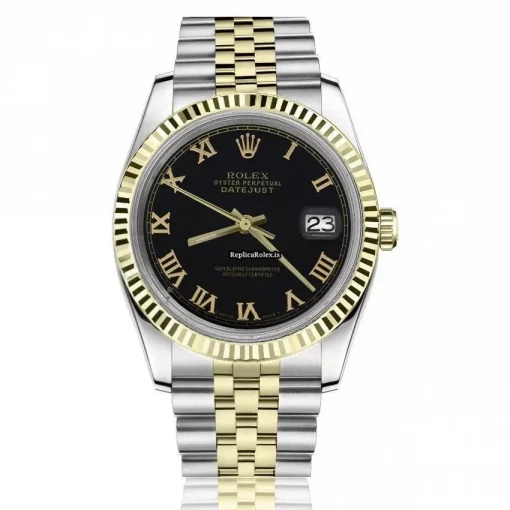 Excellent Fake Rolex Lady-datejust 69173 Automatic Movement 26mm Gold/steel Case Womens Watch
