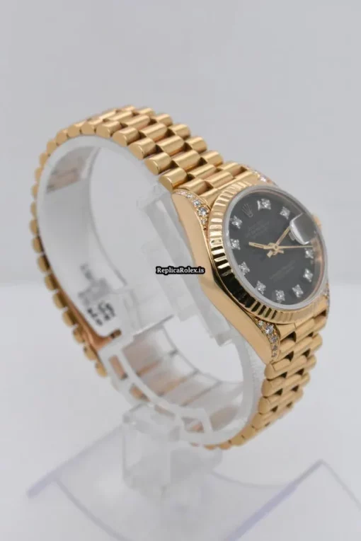 Distinctive Fake Rolex Lady-datejust 69188 Automatic Movement 26mm Yellow Gold Case Womens Watch - Image 3