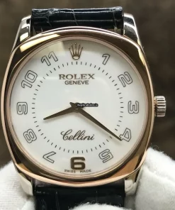 Luxury Replica Rolex Cellini Danaos 4233 Manual Winding Movement 33mm White Gold Case Watch