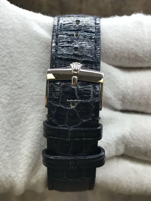Luxury Replica Rolex Cellini Danaos 4233 Manual Winding Movement 33mm White Gold Case Watch - Image 8