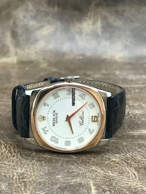 Luxury Replica Rolex Cellini Danaos 4233 Manual Winding Movement 33mm White Gold Case Watch - Image 9