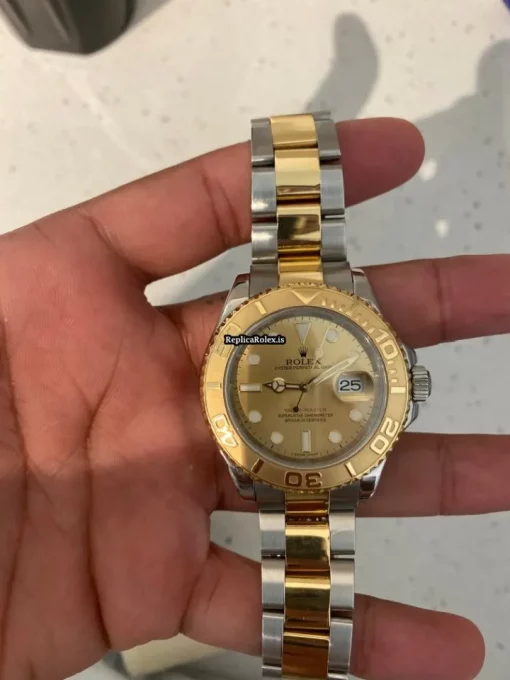 Trustworthy Fakes Rolex Yacht-master 40 16623 Caliber 3135 Automatic Movement 40mm Gold/steel Case Mens/unisex Watch - Image 3