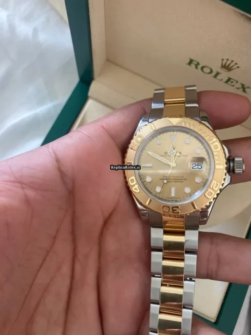 Trustworthy Fakes Rolex Yacht-master 40 16623 Caliber 3135 Automatic Movement 40mm Gold/steel Case Mens/unisex Watch - Image 8