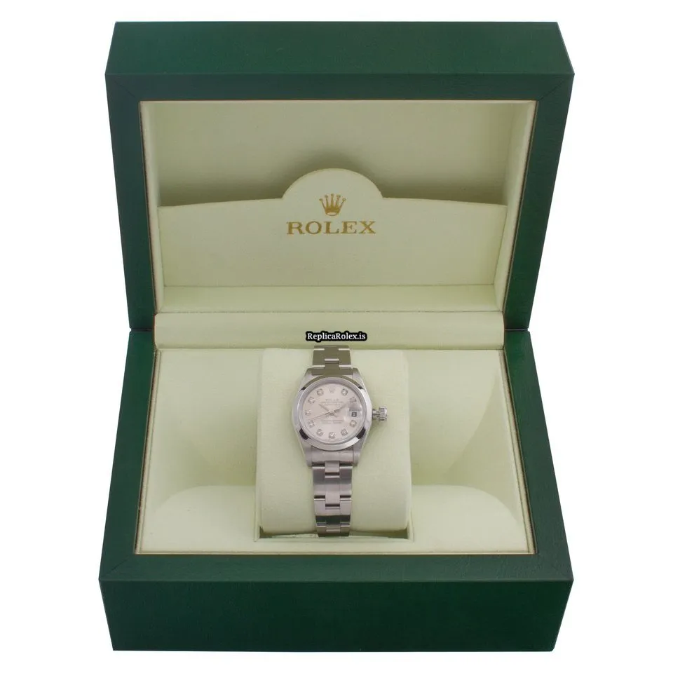 Recommend Replica Rolex Oyster Perpetual Lady Date 79160 Automatic Movement 26mm Steel Case Womens Watch - Image 7