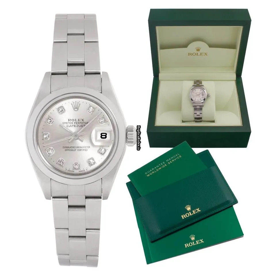 Recommend Replica Rolex Oyster Perpetual Lady Date 79160 Automatic Movement 26mm Steel Case Womens Watch - Image 8