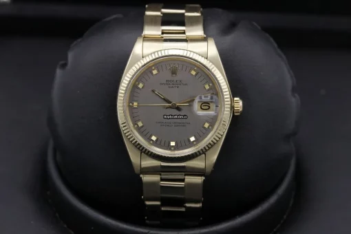 Nice Fake Rolex Oyster Perpetual Date 1503 34mm Yellow Gold Case Watch