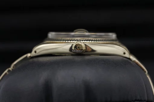 Nice Fake Rolex Oyster Perpetual Date 1503 34mm Yellow Gold Case Watch - Image 3