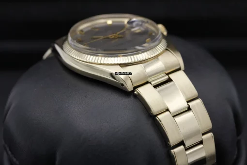 Nice Fake Rolex Oyster Perpetual Date 1503 34mm Yellow Gold Case Watch - Image 6