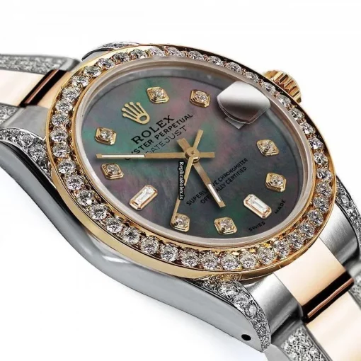 Popular Fakes Rolex Datejust 68173 Automatic Movement 31mm Gold/steel Case Womens Watch - Image 3