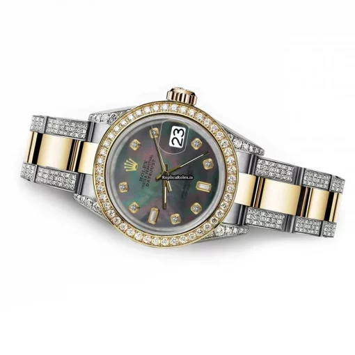 Popular Fakes Rolex Datejust 68173 Automatic Movement 31mm Gold/steel Case Womens Watch - Image 4