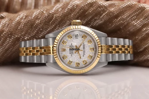 Nice Fake Rolex Lady-datejust 69173 Automatic Movement 26mm Gold/steel Case Womens Watch - Image 5