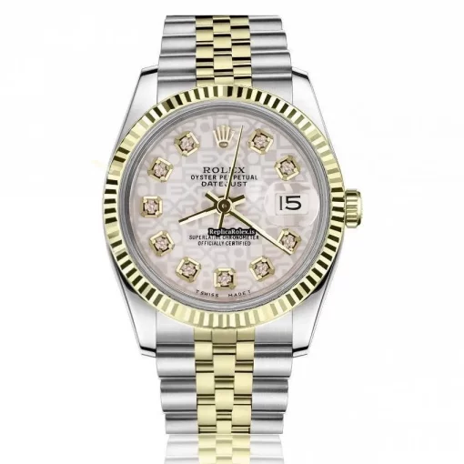 Nice Fake Rolex Lady-datejust 69173 Automatic Movement 26mm Gold/steel Case Womens Watch - Image 7