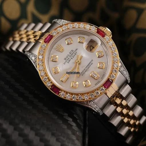 Pleasing Knockoff Rolex Lady-datejust 69173 Automatic Movement 26mm Gold/steel Case Womens Watch