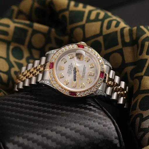 Pleasing Knockoff Rolex Lady-datejust 69173 Automatic Movement 26mm Gold/steel Case Womens Watch - Image 4