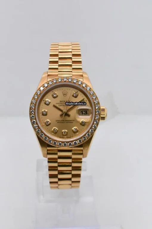 Inexpensive Fake Rolex Lady-datejust 69178 Caliber 2135 Automatic Movement 26mm Yellow Gold Case Womens Watch