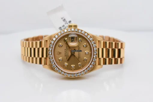 Inexpensive Fake Rolex Lady-datejust 69178 Caliber 2135 Automatic Movement 26mm Yellow Gold Case Womens Watch - Image 4