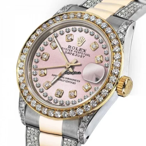 Amazing Knockoff Rolex Datejust 68173 Automatic Movement 31mm Gold/steel Case Womens Watch - Image 2