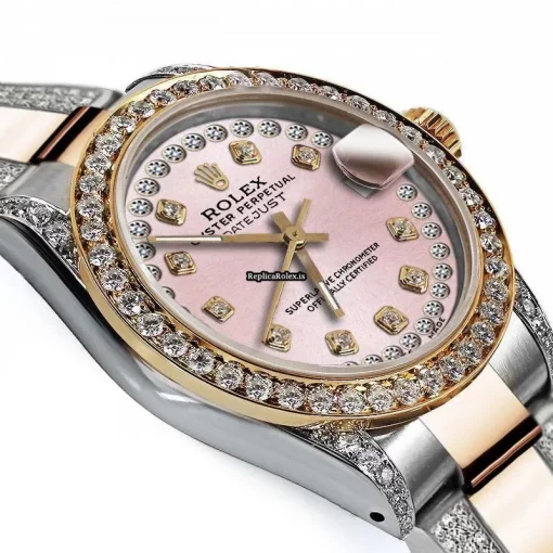 Amazing Knockoff Rolex Datejust 68173 Automatic Movement 31mm Gold/steel Case Womens Watch - Image 3