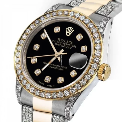 Remarkable Clone Rolex Datejust 68173 Automatic Movement 31mm Gold/steel Case Womens Watch - Image 2