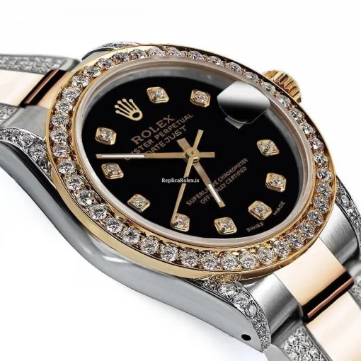 Remarkable Clone Rolex Datejust 68173 Automatic Movement 31mm Gold/steel Case Womens Watch - Image 3