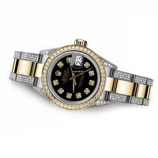 Remarkable Clone Rolex Datejust 68173 Automatic Movement 31mm Gold/steel Case Womens Watch - Image 4