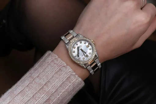 Fine Replica Rolex Datejust 68173 Automatic Movement 31mm Gold/steel Case Womens Watch - Image 6