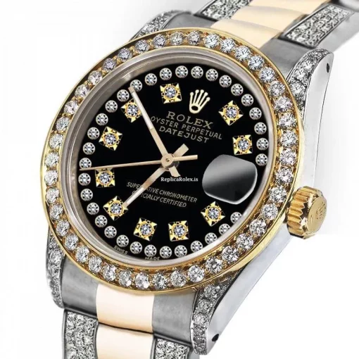 Swiss Replica Rolex Datejust 68173 Automatic Movement 31mm Gold/steel Case Womens Watch - Image 2