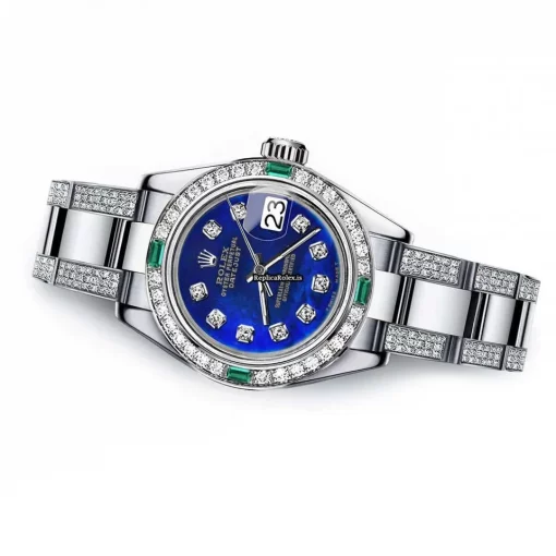 1:1 Replica Rolex Oyster Perpetual Lady Date 69160 Automatic Movement 26mm Steel Case Womens Watch - Image 2