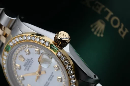 Stylish Fake Rolex Lady-datejust 68274 Automatic Movement 31mm Gold/steel Case Womens Watch - Image 2