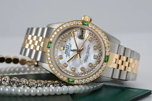 Stylish Fake Rolex Lady-datejust 68274 Automatic Movement 31mm Gold/steel Case Womens Watch - Image 3