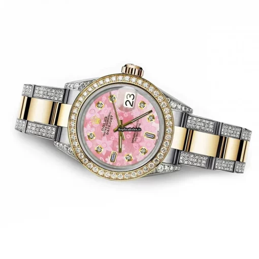 Fine Replica Rolex Datejust 68173 Automatic Movement 31mm Gold/steel Case Womens Watch - Image 4
