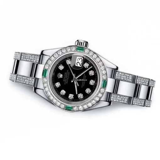 Amazing Clone Rolex Oyster Perpetual Lady Date 69160 Automatic Movement 26mm Steel Case Womens Watch - Image 2
