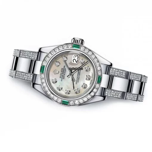 Affordable Imitation Rolex Oyster Perpetual Lady Date 69160 Automatic Movement 26mm Steel Case Womens Watch - Image 2