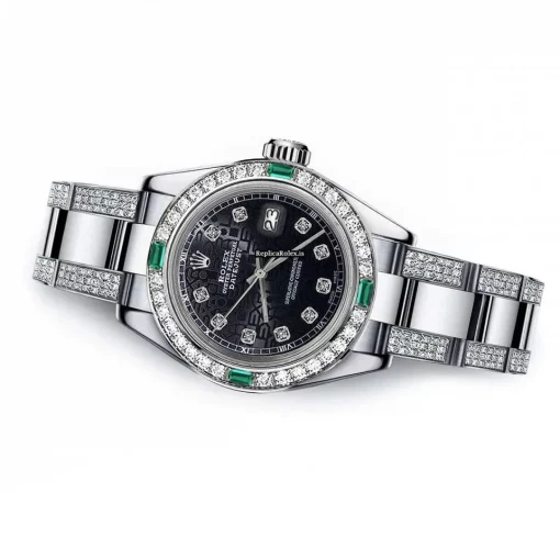Great Replica Rolex Oyster Perpetual Lady Date 69160 Automatic Movement 26mm Steel Case Womens Watch - Image 2