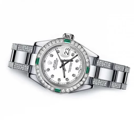 Durable Replica Rolex Oyster Perpetual Lady Date 69160 Automatic Movement 26mm Steel Case Womens Watch - Image 2
