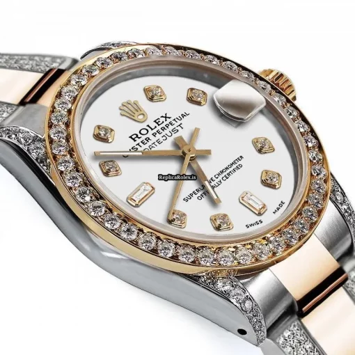 Special Copy Rolex Datejust 68173 Automatic Movement 31mm Gold/steel Case Womens Watch - Image 3
