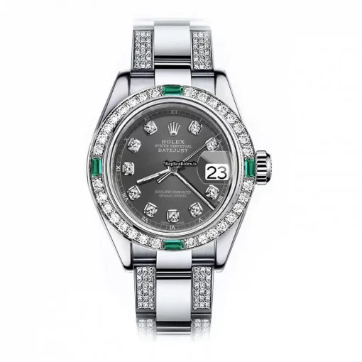 Top Fake Rolex Oyster Perpetual Lady Date 69160 Automatic Movement 26mm Steel Case Womens Watch